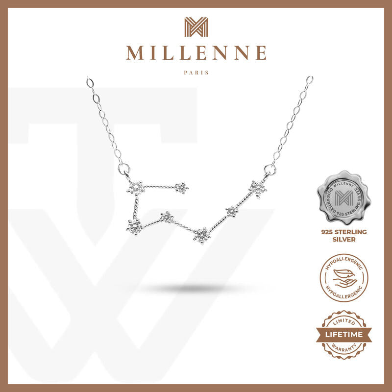 MILLENNE Match The Stars Taurus Constellation Silver Necklace with 925 Sterling Silver