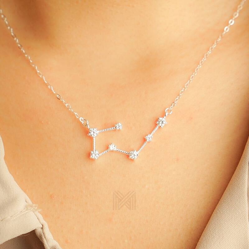 MILLENNE Match The Stars Taurus Constellation Silver Necklace with 925 Sterling Silver