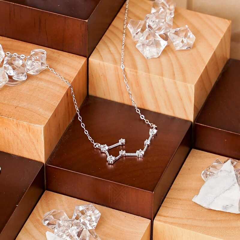 MILLENNE Match The Stars Taurus Constellation Silver Necklace with 925 Sterling Silver