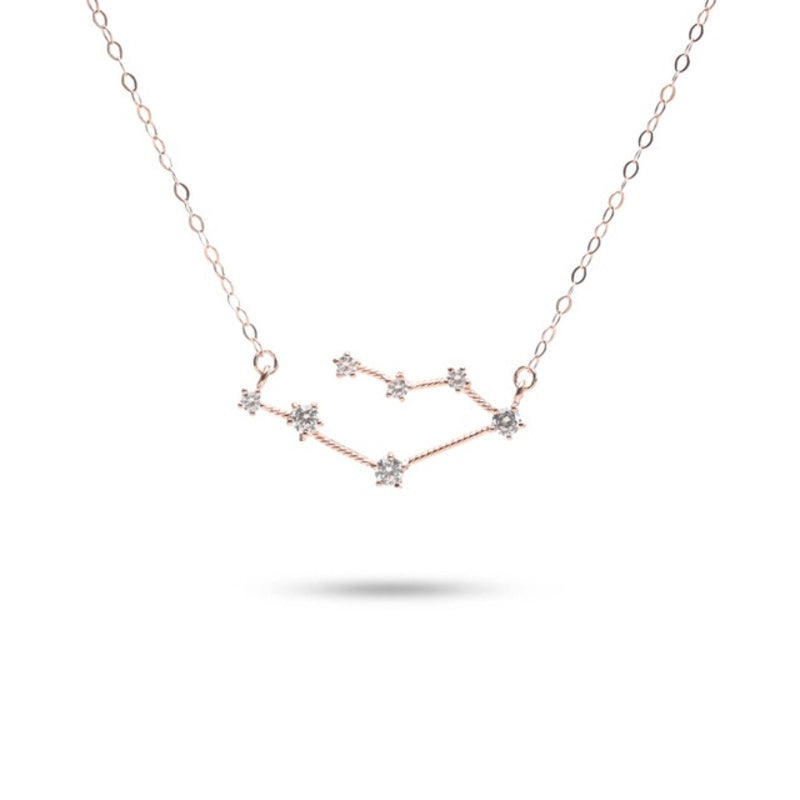 MILLENNE Match The Stars Gemini Constellation Rose Gold Necklace with 925 Sterling Silver