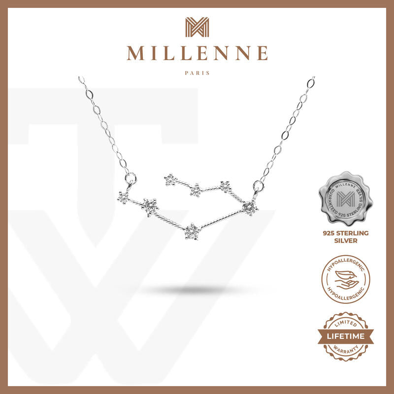 MILLENNE Match The Stars Gemini Constellation Silver Necklace with 925 Sterling Silver