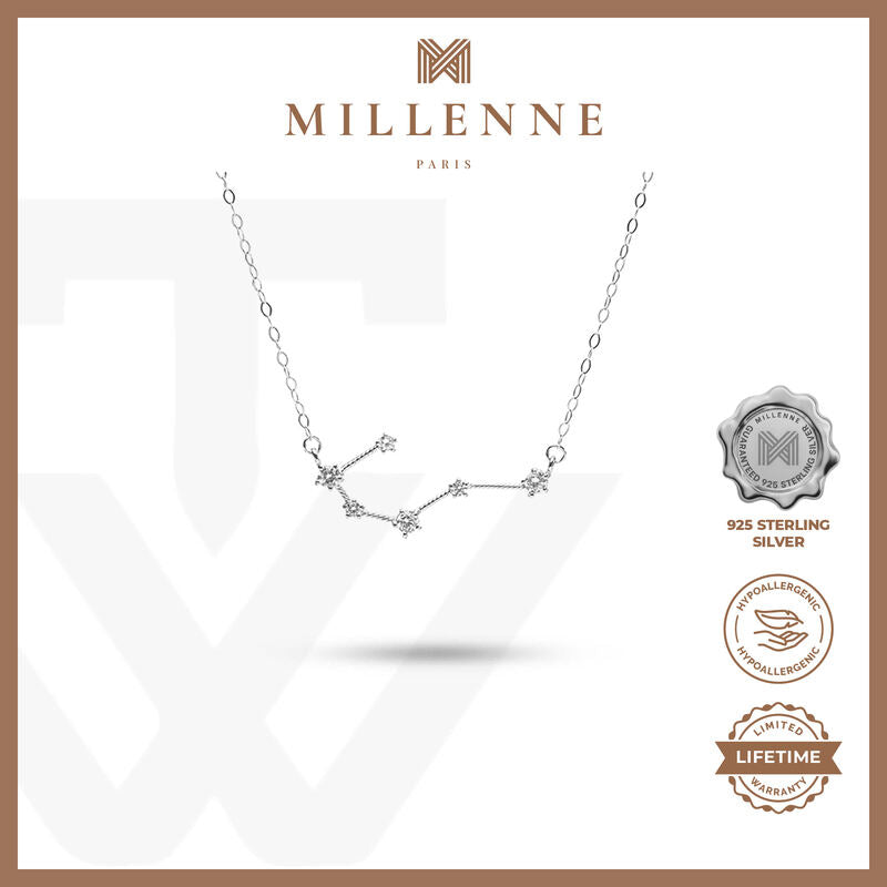 MILLENNE Match The Stars Cancer Constellation Rose Gold Necklace with 925 Sterling Silver