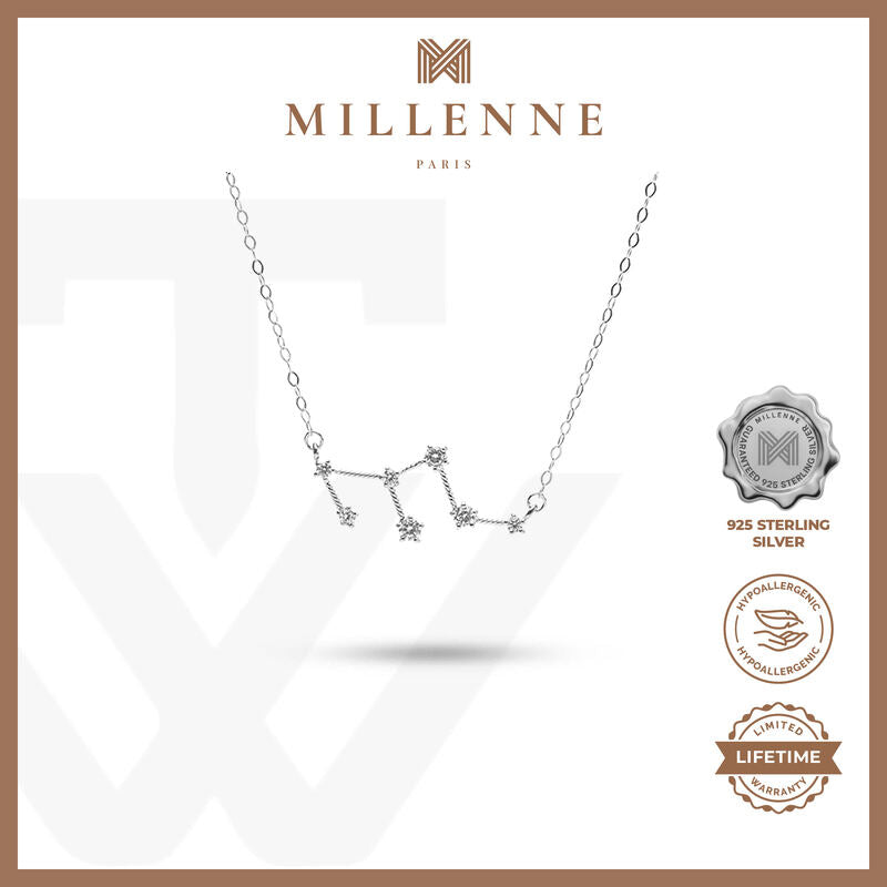 MILLENNE Match The Stars Leo Constellation Silver Necklace with 925 Sterling Silver
