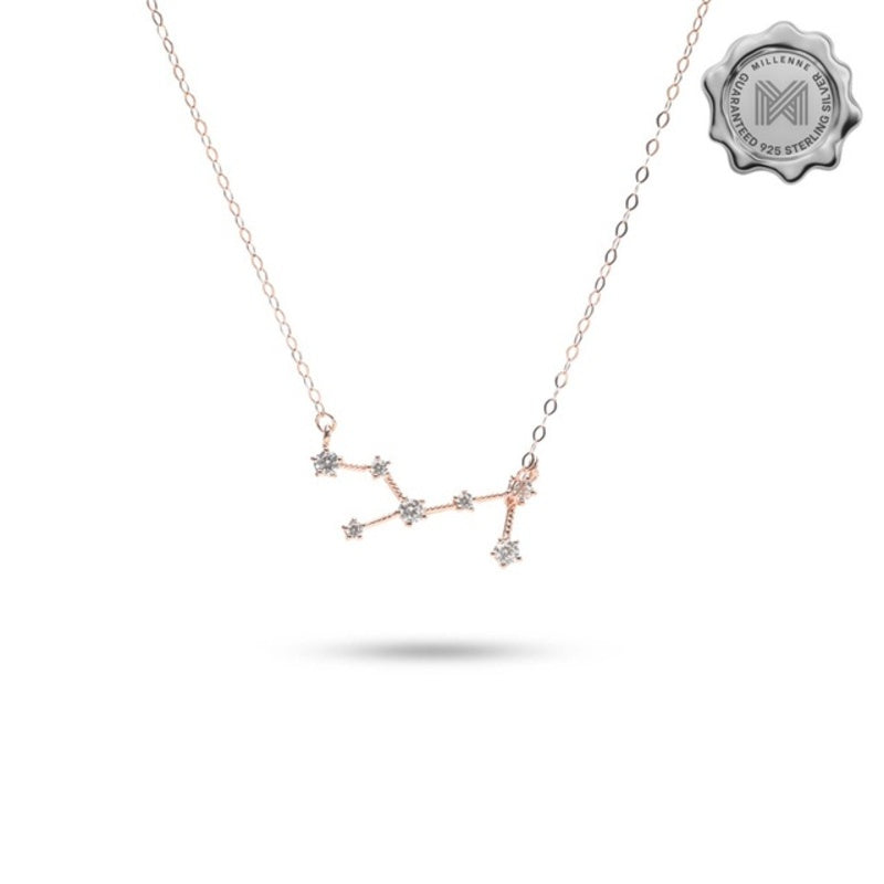 MILLENNE Match The Stars Virgo Constellation Rose Gold Necklace with 925 Sterling Silver