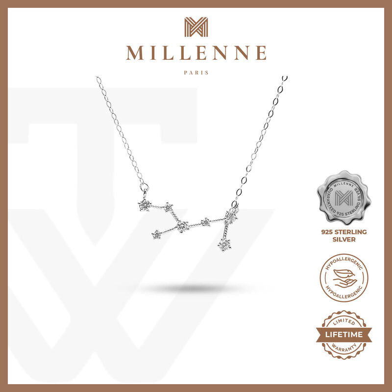 MILLENNE Match The Stars Virgo Constellation Silver Necklace with 925 Sterling Silver