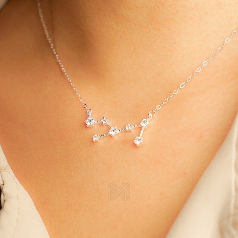 MILLENNE Match The Stars Virgo Constellation Silver Necklace with 925 Sterling Silver