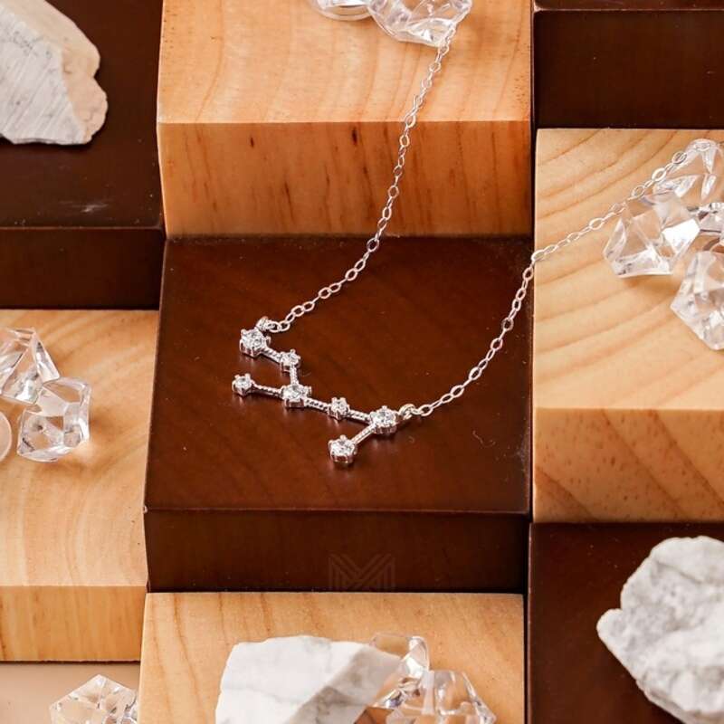 MILLENNE Match The Stars Virgo Constellation Silver Necklace with 925 Sterling Silver