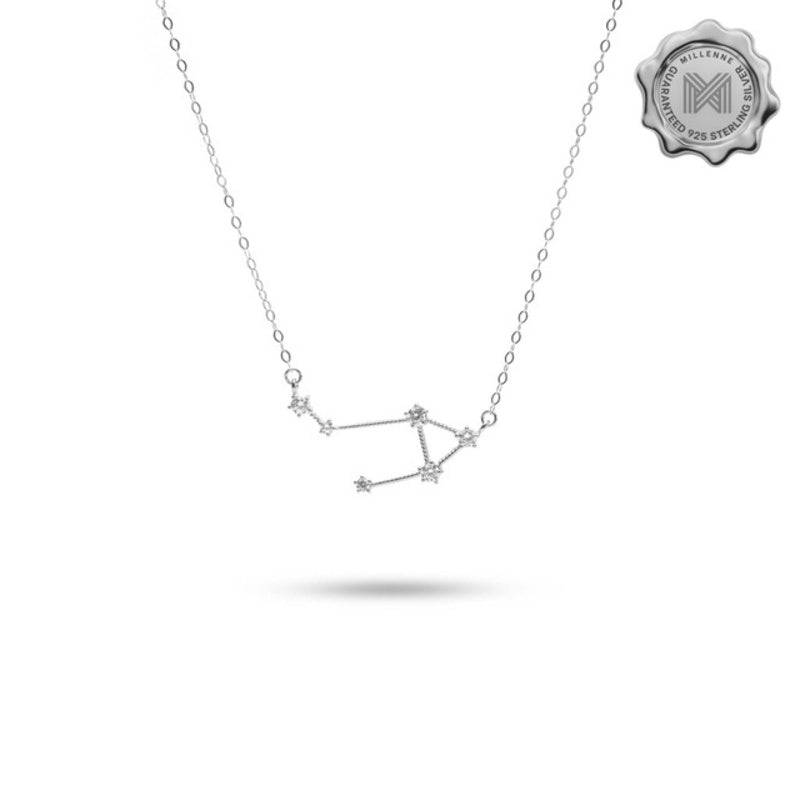 MILLENNE Match The Stars Libra Constellation Silver Necklace with 925 Sterling Silver