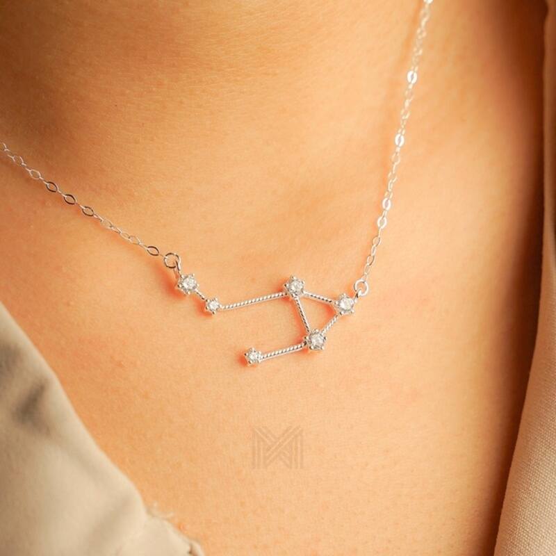 MILLENNE Match The Stars Libra Constellation Silver Necklace with 925 Sterling Silver