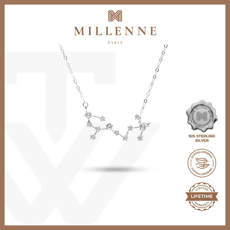 MILLENNE Match The Stars Scorpio Constellation Silver Necklace with 925 Sterling Silver