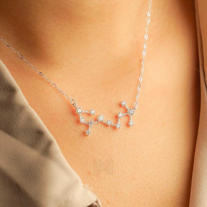 MILLENNE Match The Stars Scorpio Constellation Silver Necklace with 925 Sterling Silver