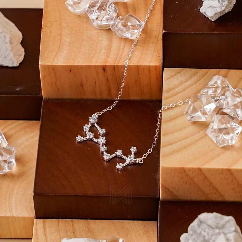 MILLENNE Match The Stars Scorpio Constellation Silver Necklace with 925 Sterling Silver