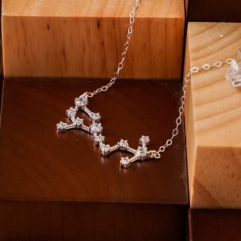 MILLENNE Match The Stars Scorpio Constellation Silver Necklace with 925 Sterling Silver