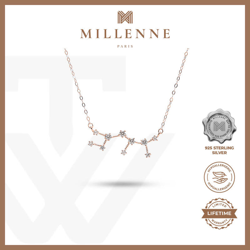 MILLENNE Match The Stars Sagittarius Constellation Rose Gold Necklace with 925 Sterling Silver