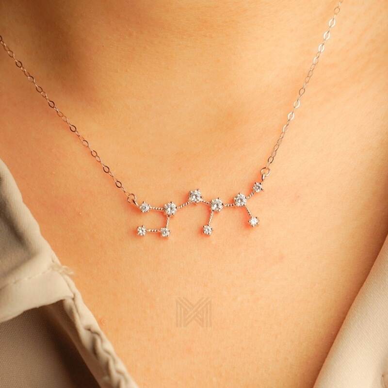 MILLENNE Match The Stars Sagittarius Constellation Rose Gold Necklace with 925 Sterling Silver