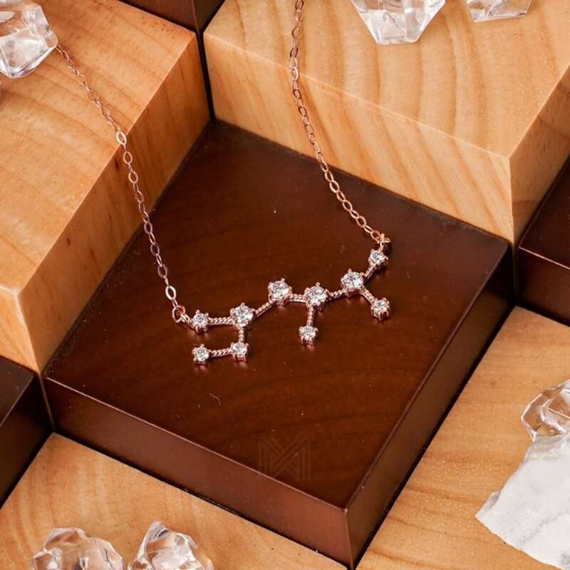 MILLENNE Match The Stars Sagittarius Constellation Rose Gold Necklace with 925 Sterling Silver