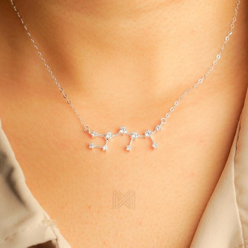 MILLENNE Match The Stars Sagittarius Constellation Rose Gold Necklace with 925 Sterling Silver