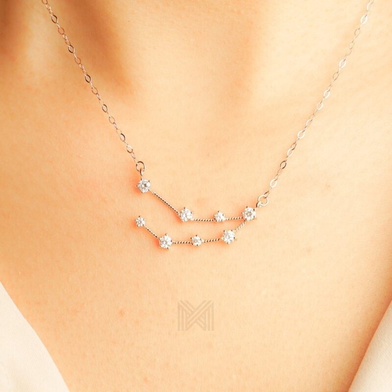 MILLENNE Match The Stars Capricorn Constellation Rose Gold Necklace with 925 Sterling Silver