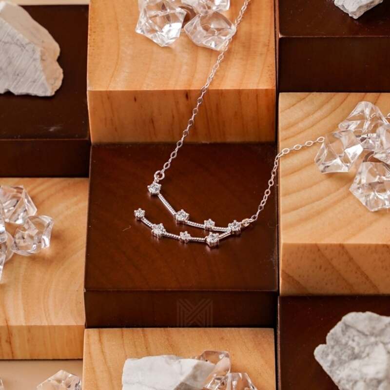 MILLENNE Match The Stars Capricorn Constellation Silver Necklace with 925 Sterling Silver