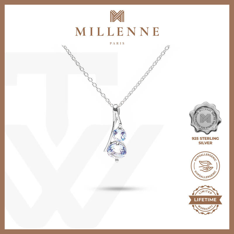 MILLENNE Multifaceted Multi Gemstones Silver Pendant with 925 Sterling Silver