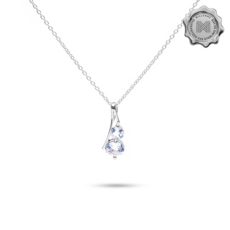 MILLENNE Multifaceted Multi Gemstones Silver Pendant with 925 Sterling Silver