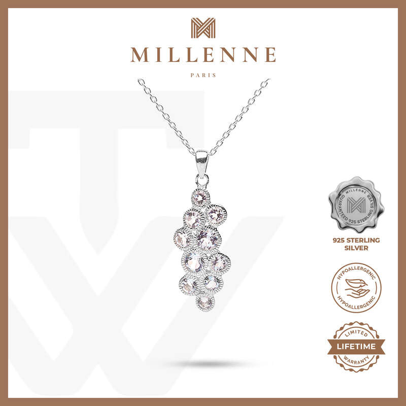 MILLENNE Multifaceted Multi Gemstones Silver Pendant with 925 Sterling Silver