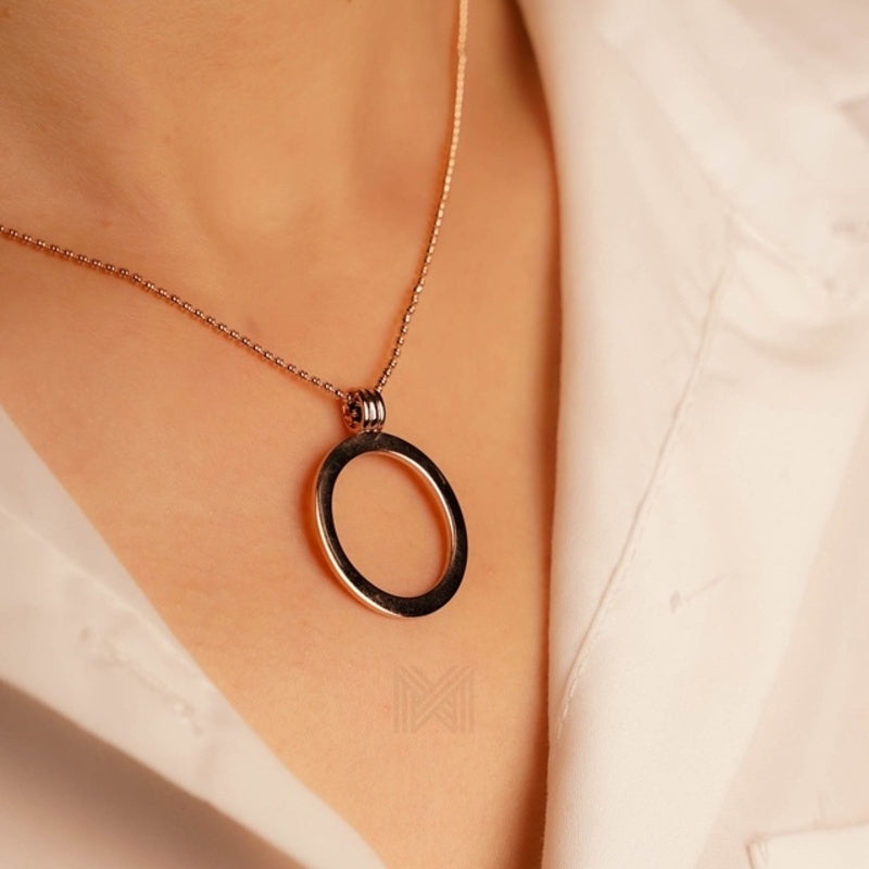 MILLENNE Minimal Classic Loop Rose Gold Pendant with 925 Sterling Silver