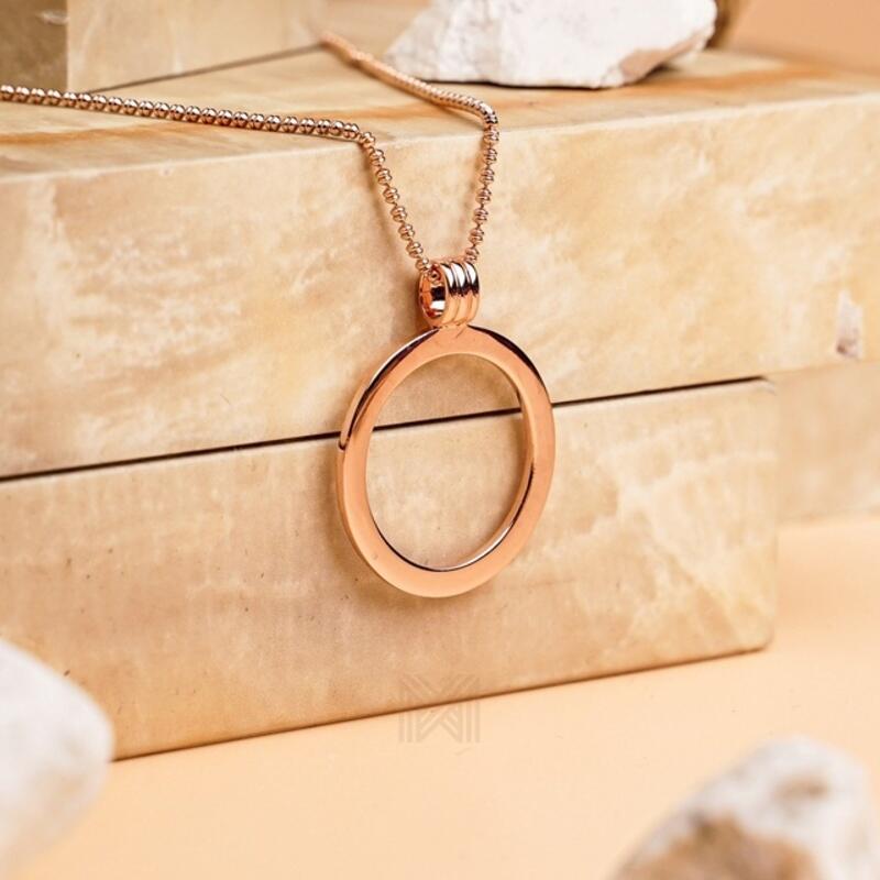 MILLENNE Minimal Classic Loop Rose Gold Pendant with 925 Sterling Silver