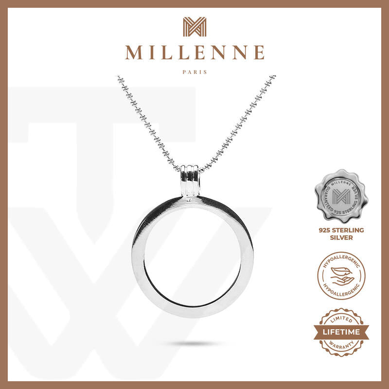 MILLENNE Minimal Classic Loop Silver Pendant with 925 Sterling Silver