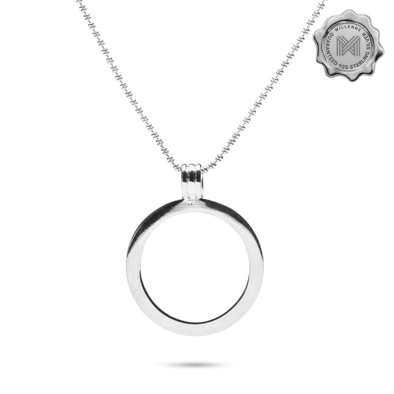 MILLENNE Minimal Classic Loop Silver Pendant with 925 Sterling Silver