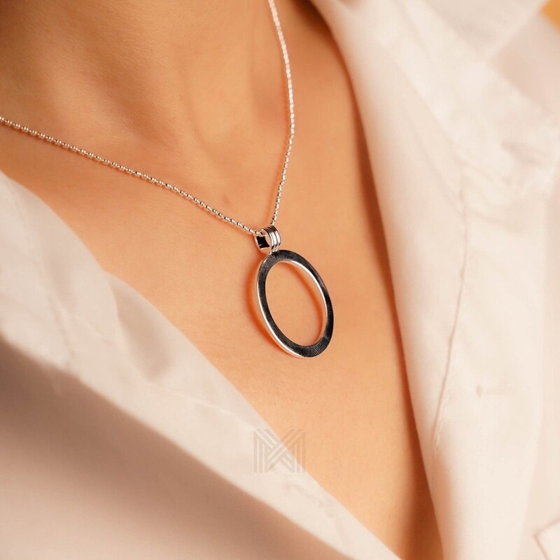 MILLENNE Minimal Classic Loop Silver Pendant with 925 Sterling Silver