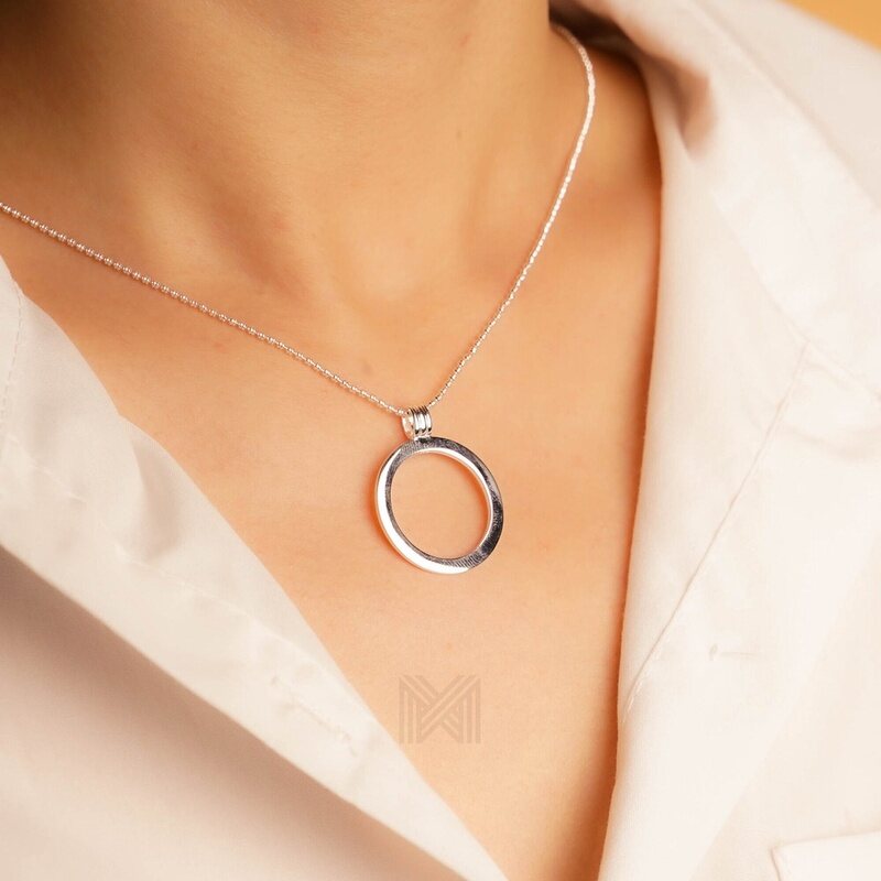 MILLENNE Minimal Classic Loop Silver Pendant with 925 Sterling Silver