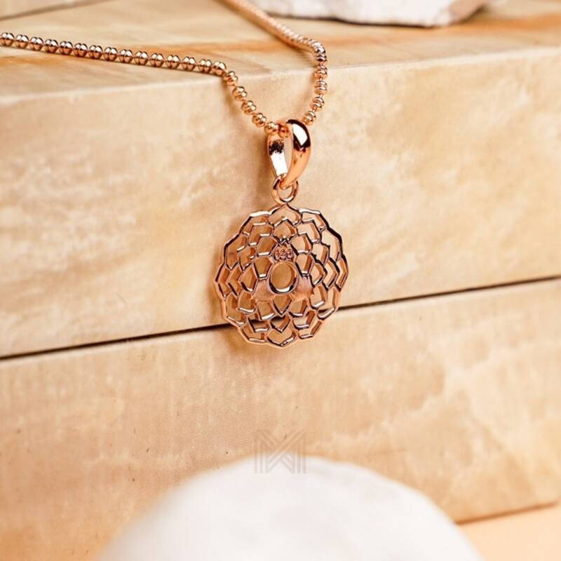 MILLENNE Millennia 2000 Flower Blossoms Rose Gold Pendant with 925 Sterling Silver