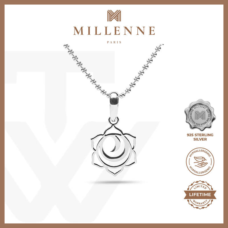 MILLENNE Millennia 2000 Three Moons Blossom Silver Pendant with 925 Sterling Silver