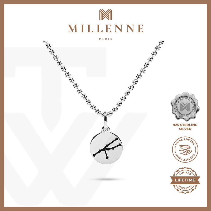 MILLENNE Match The Stars Taurus Celestial Constellation Silver Pendant with 925 Sterling Silver