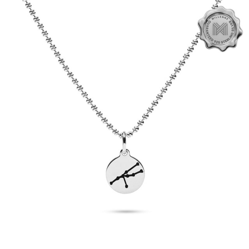 MILLENNE Match The Stars Taurus Celestial Constellation Silver Pendant with 925 Sterling Silver