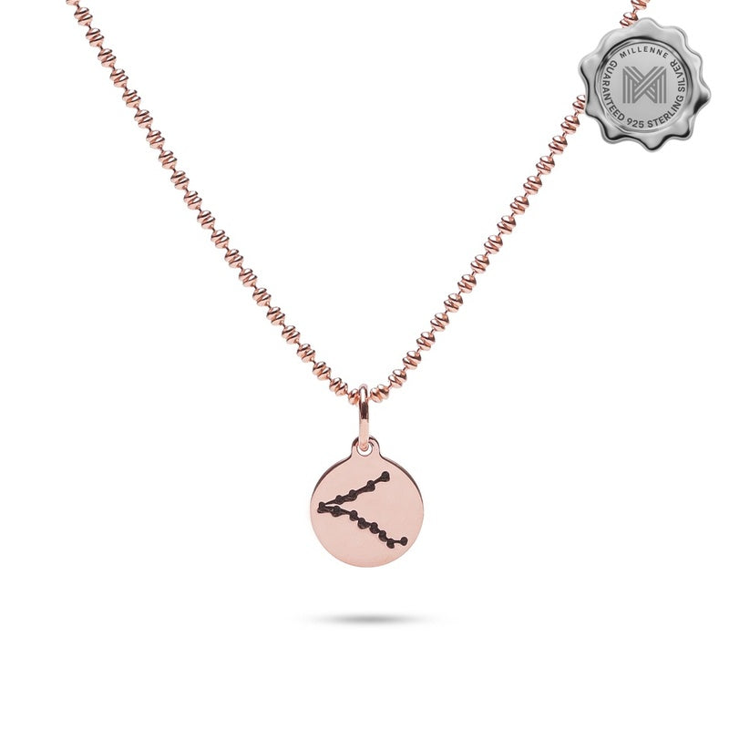 MILLENNE Match The Stars Pisces Celestial Constellation Rose Gold Pendant with 925 Sterling Silver