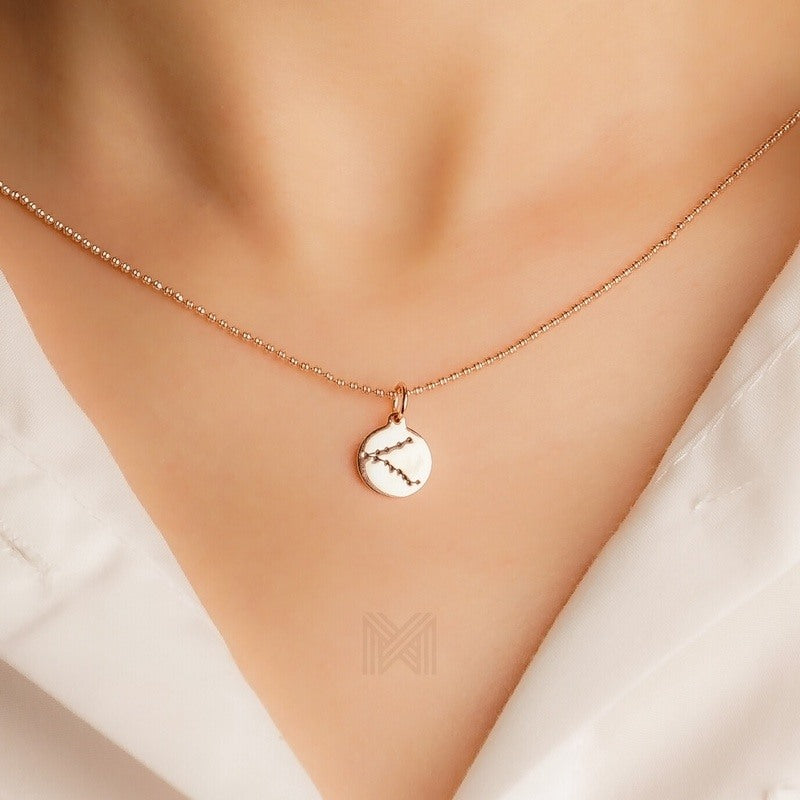 MILLENNE Match The Stars Pisces Celestial Constellation Rose Gold Pendant with 925 Sterling Silver