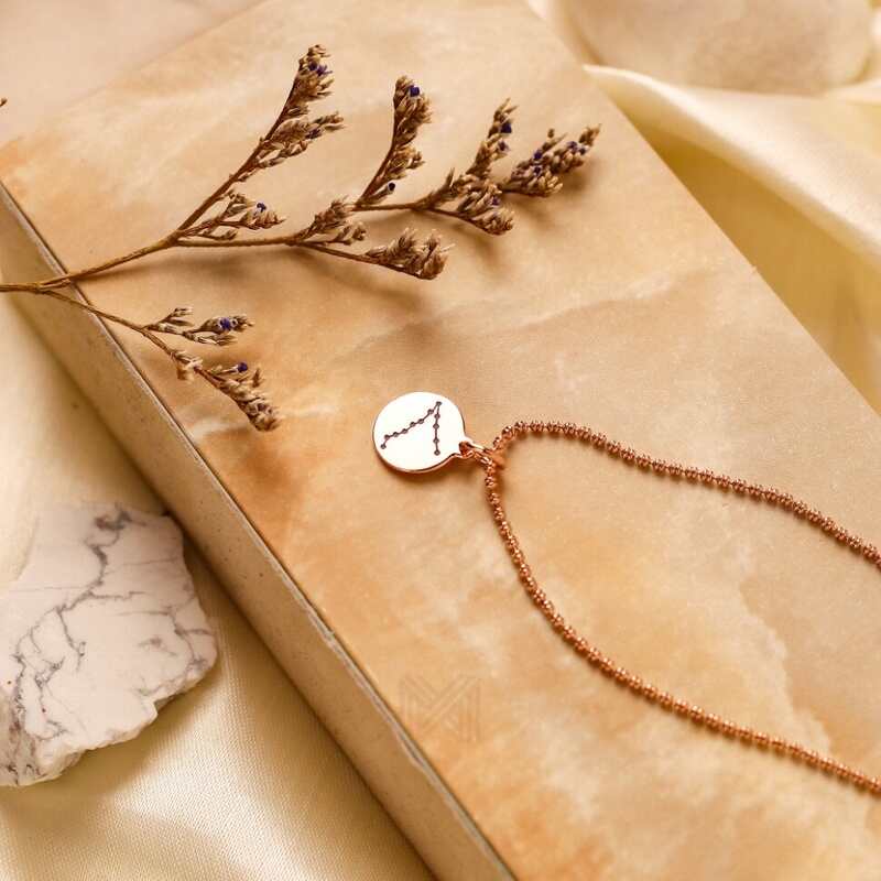 MILLENNE Match The Stars Pisces Celestial Constellation Rose Gold Pendant with 925 Sterling Silver