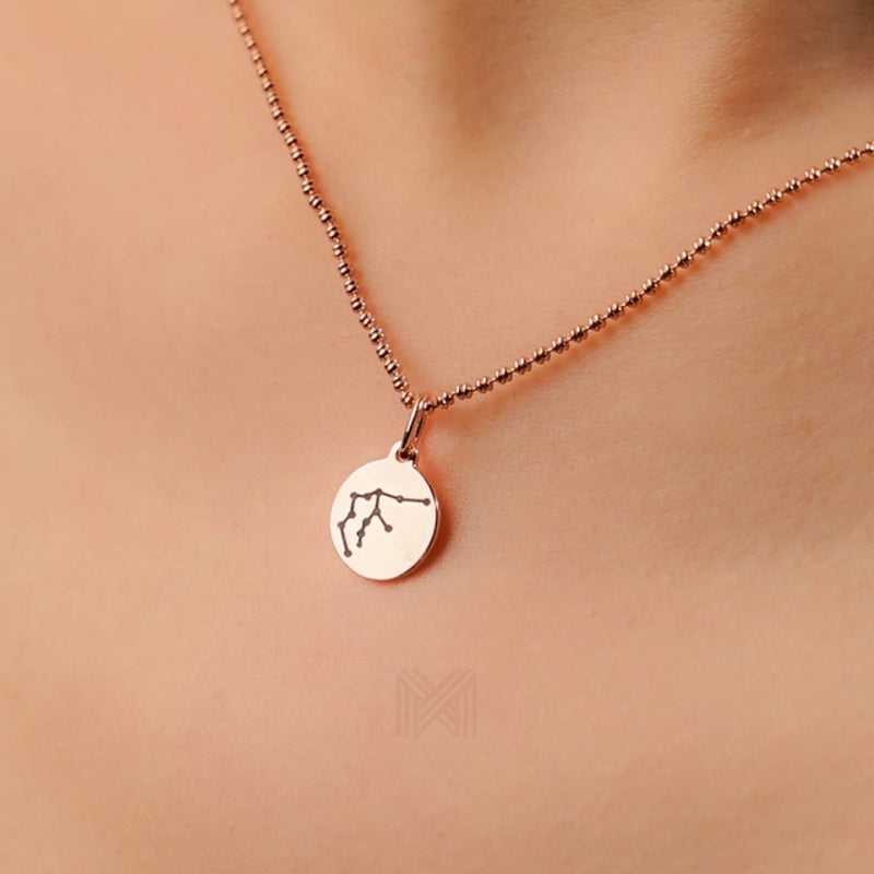 MILLENNE Match The Stars Aquarius Celestial Constellation Rose Gold Pendant with 925 Sterling Silver