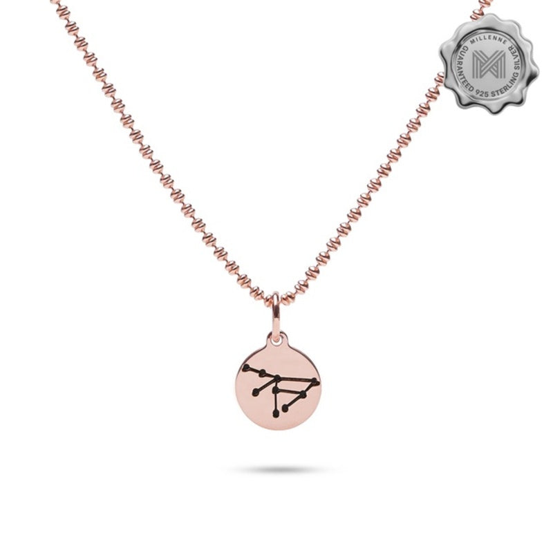 MILLENNE Match The Stars Capricorn Celestial Constellation Rose Gold Pendant with 925 Sterling Silver