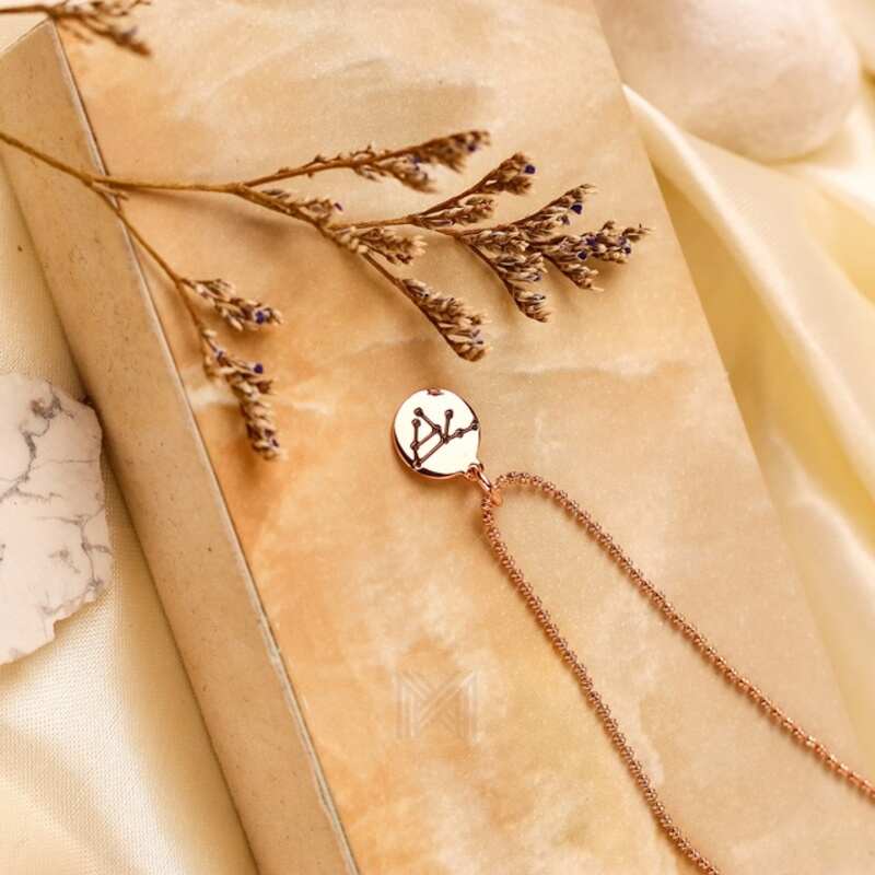 MILLENNE Match The Stars Capricorn Celestial Constellation Rose Gold Pendant with 925 Sterling Silver