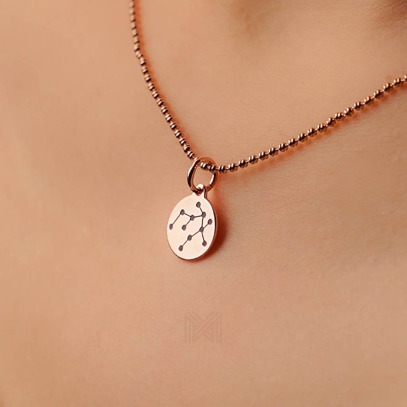 MILLENNE Match The Stars Gemini Celestial Constellation Rose Gold Pendant with 925 Sterling Silver