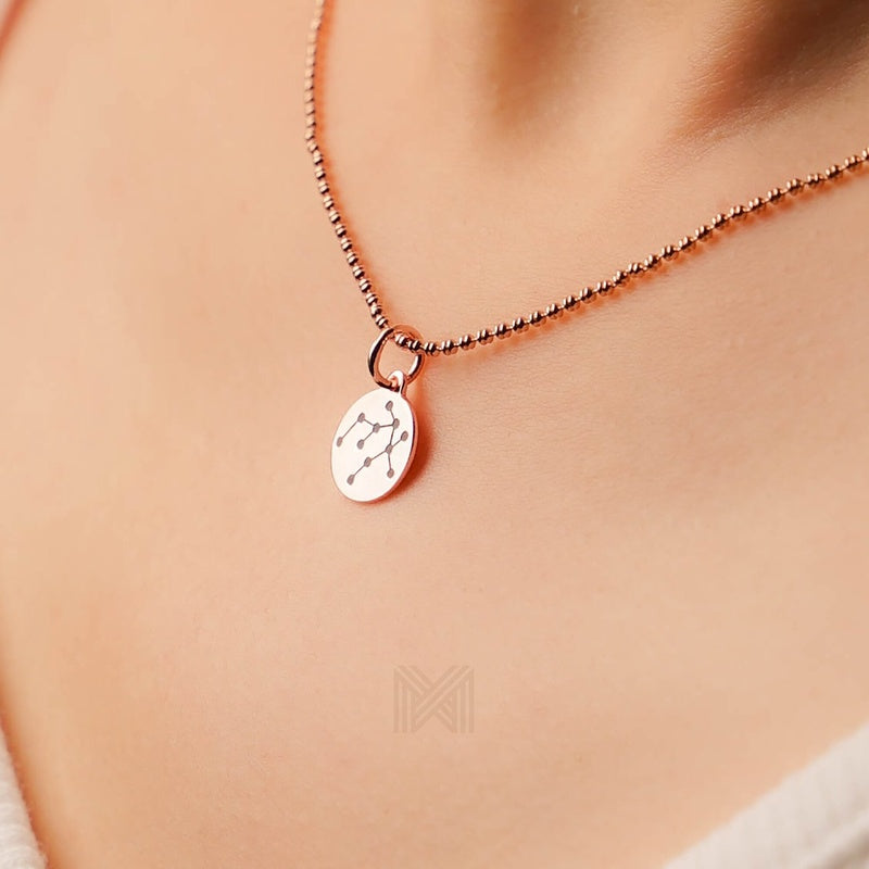 MILLENNE Match The Stars Gemini Celestial Constellation Rose Gold Pendant with 925 Sterling Silver