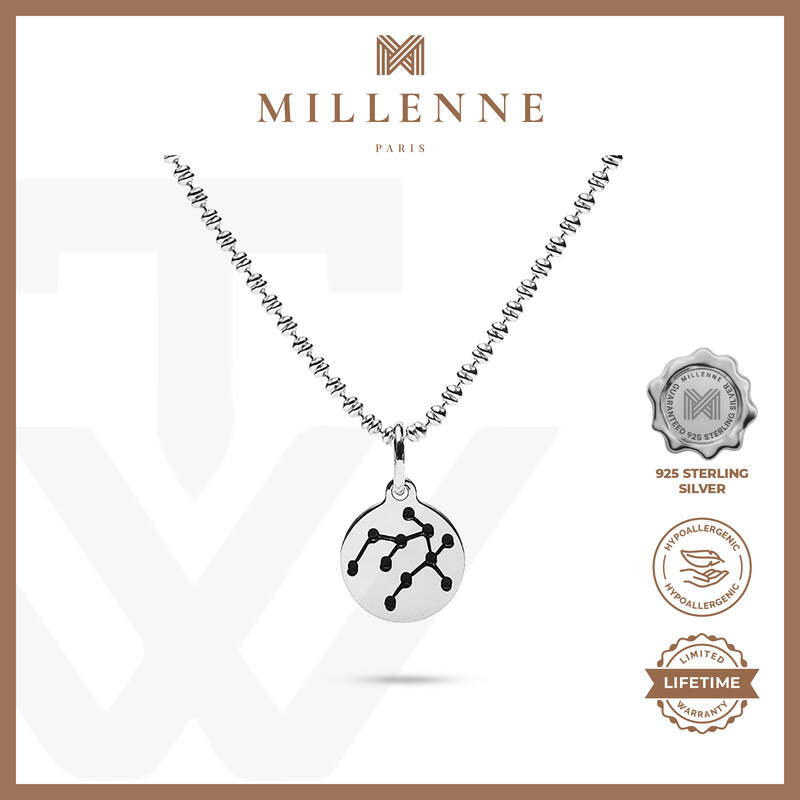 MILLENNE Match The Stars Gemini Celestial Constellation Silver Pendant with 925 Sterling Silver