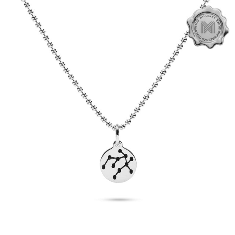 MILLENNE Match The Stars Gemini Celestial Constellation Silver Pendant with 925 Sterling Silver