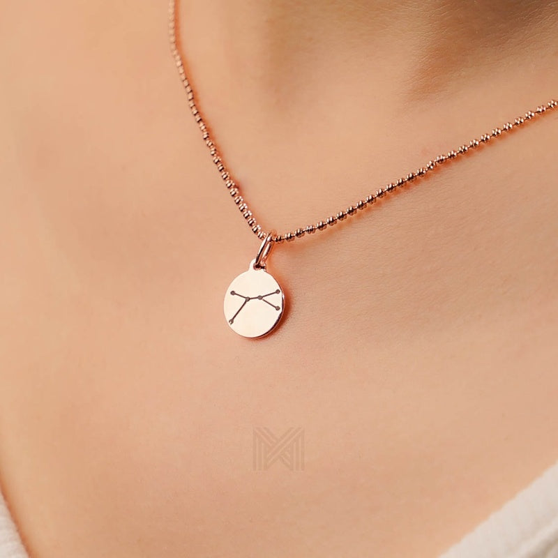 MILLENNE Match The Stars Cancer Celestial Constellation Rose Gold Pendant with 925 Sterling Silver