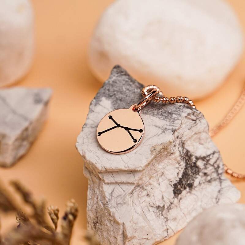 MILLENNE Match The Stars Cancer Celestial Constellation Rose Gold Pendant with 925 Sterling Silver