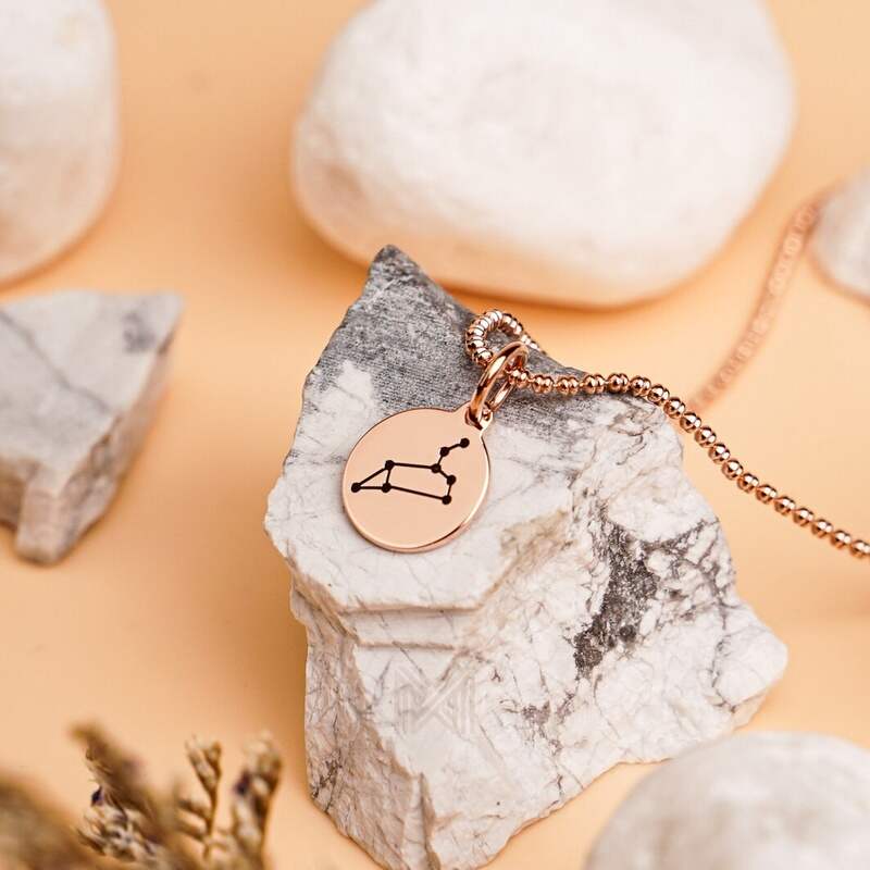 MILLENNE Match The Stars Leo Celestial Constellation Rose Gold Pendant with 925 Sterling Silver