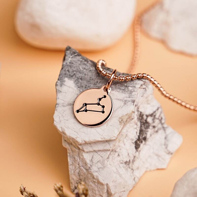 MILLENNE Match The Stars Leo Celestial Constellation Rose Gold Pendant with 925 Sterling Silver